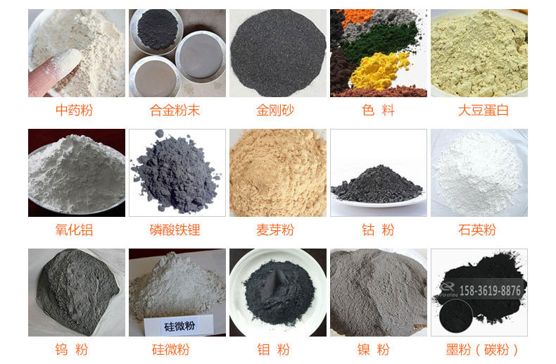 氣體保護(hù)超聲波振動(dòng)篩的行業(yè)應(yīng)用：中藥粉，合金粉末，金剛砂，色料，大豆蛋白，氧化鋁，磷酸鐵鋰，麥芽粉，鈷粉，石英粉，鎢粉，硅微粉，鉬粉，墨粉。