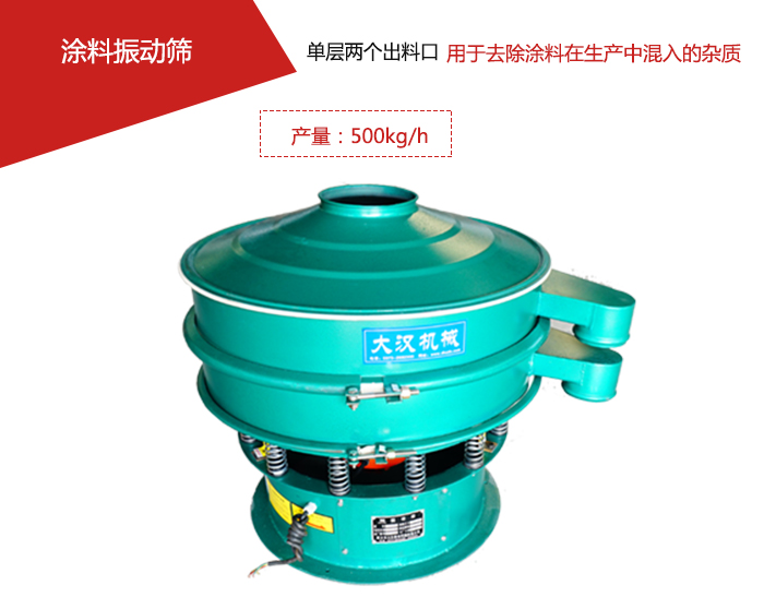 涂料屬于普通不易發(fā)生反應(yīng)的物料，所以涂料振動(dòng)篩采用的是碳鋼材質(zhì)。