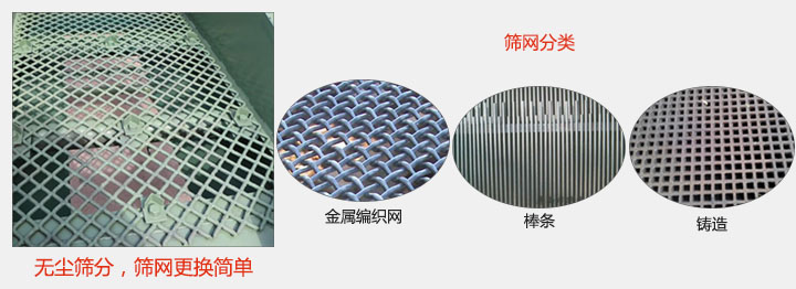 洗煤振動(dòng)篩篩網(wǎng)展示：金屬編織網(wǎng)，棒條，鑄造等。